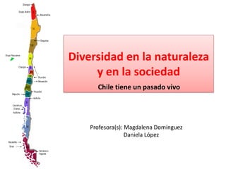 Diversidad en la naturaleza
y en la sociedad
Profesora(s): Magdalena Domínguez
Daniela López
Chile tiene un pasado vivo
 