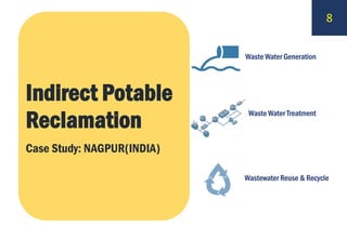Indirect Potable
Reclamation
Case Study: NAGPUR(INDIA)
Waste Water Generation
Wastewater Reuse & Recycle
Waste Water Treatment
8
 