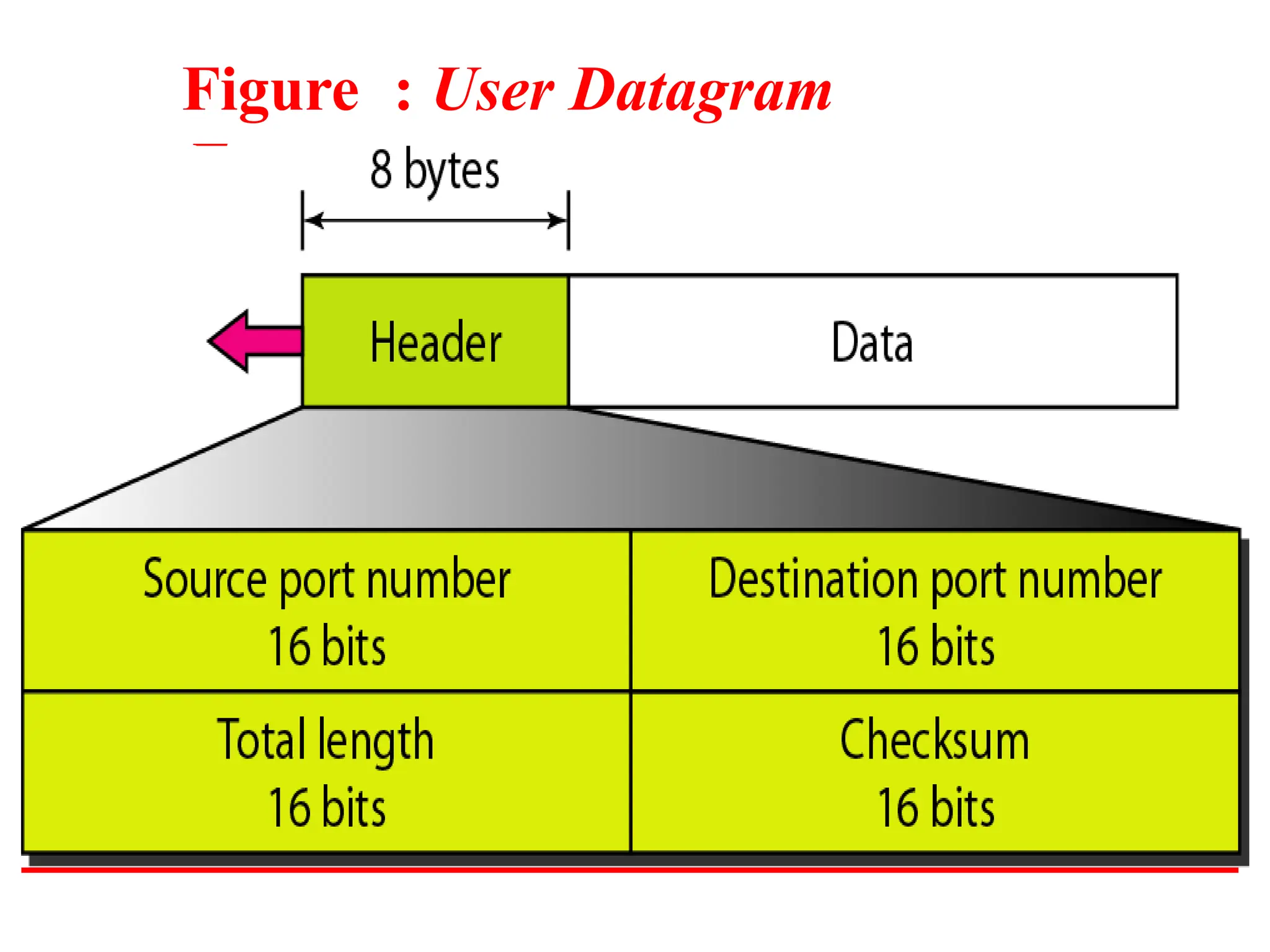Figure : User Datagram
Format
 