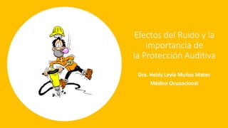 Efectos del Ruido y la
importancia de
la Protección Auditiva
Dra. Heidy Leyla Muñoz Matos
Médico Ocupacional
 