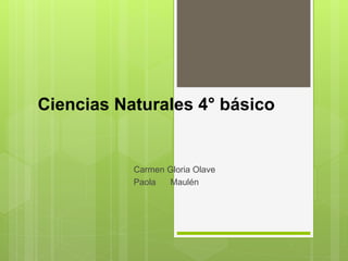Ciencias Naturales 4° básico
Carmen Gloria Olave
Paola Maulén
 