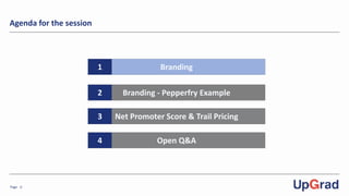 Page -2-
Agenda for the session
Branding
Branding - Pepperfry Example
Open Q&A
1
2
4
Net Promoter Score & Trail Pricing3
 