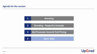 Page -9-
Agenda for the session
Branding
Branding - Pepperfry Example
Open Q&A
1
2
4
Net Promoter Score & Trail Pricing3
 