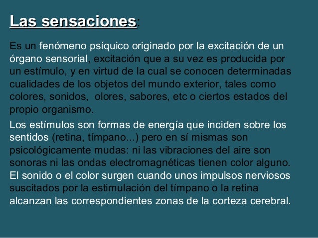 La percepción (y sus fases) la sensaciones
