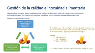 Gestión Integral de la Calidad e Inocuidad Alimentaria: Normativas y ...