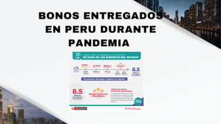 BONOS ENTREGADOS
EN PERU DURANTE
PANDEMIA Alfredo Torres
 
