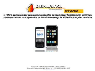 C-)  Para que teléfonos celulares inteligentes puedan hacer llamadas por  Internet, sin importar con cual Operador de Servicio se tenga la afiliación o el plan de datos.  SERVICIOS 