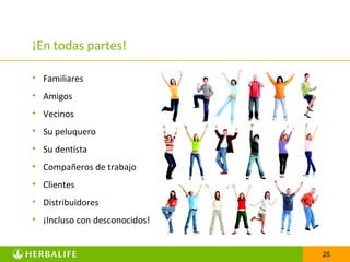 ¡En todas partes!

• Familiares
• Amigos
• Vecinos
• Su peluquero
• Su dentista
• Compañeros de trabajo
• Clientes
• Distribuidores
• ¡Incluso con desconocidos!


                               25
 