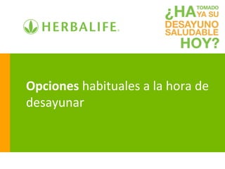 Opciones habituales a la hora de
desayunar
 