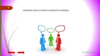 12
COMPARTE CON SU GRUPO SU ANÉCDOTA PERSONAL
Miriam Sandra Quispe Huanca
 