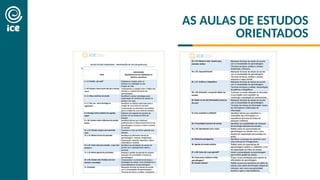AS AULAS DE ESTUDOS
ORIENTADOS
 