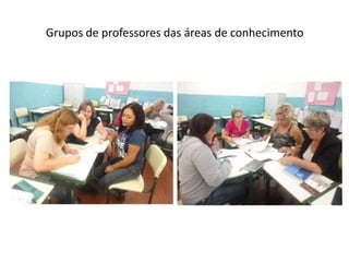 Grupos de professores das áreas de conhecimento
 
