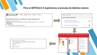 Para el ARTÍCULO 2 repetiremos el proceso de idéntica manera
 