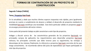 FORMAS DE CONTRATACIÓN DE UN PROYECTO DE
CONSTRUCCIÓN
 