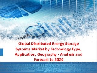 Global Distributed Energy Storage
Systems Market by Technology Type,
Application, Geography - Analysis and
Forecast to 2020
 