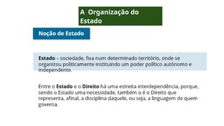 A Organização do
Estado
 