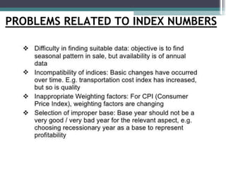 PROBLEMS RELATED TO INDEX NUMBERS
 