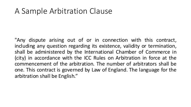Drafting Arbitration Clause 