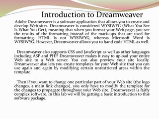 Dreamweaver | PPTX