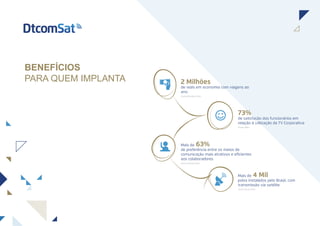BENEFÍCIOS
PARA QUEM IMPLANTA
 