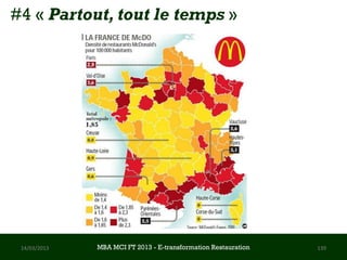 #4 « Partout, tout le temps »




 14/03/2013   MBA MCI FT 2013 FTE-transformation Restauration
                       MBA MCI 2013 - E-transformation
                              -                                 139
                                Restauration
 