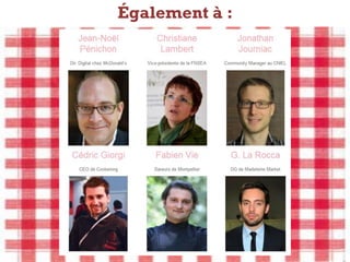 Également à :
        E-transformation du secteur de la restauration




Charlotte    Clémentine      Marjolaine      Eric        Jeremy
 