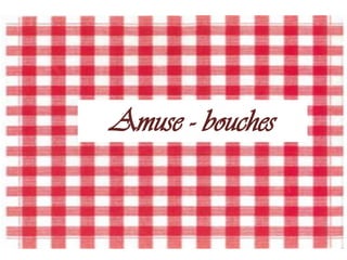 E-transformation du secteur de la restauration




                   Amuse - bouches


Charlotte    Clémentine      Marjolaine      Eric        Jeremy
 