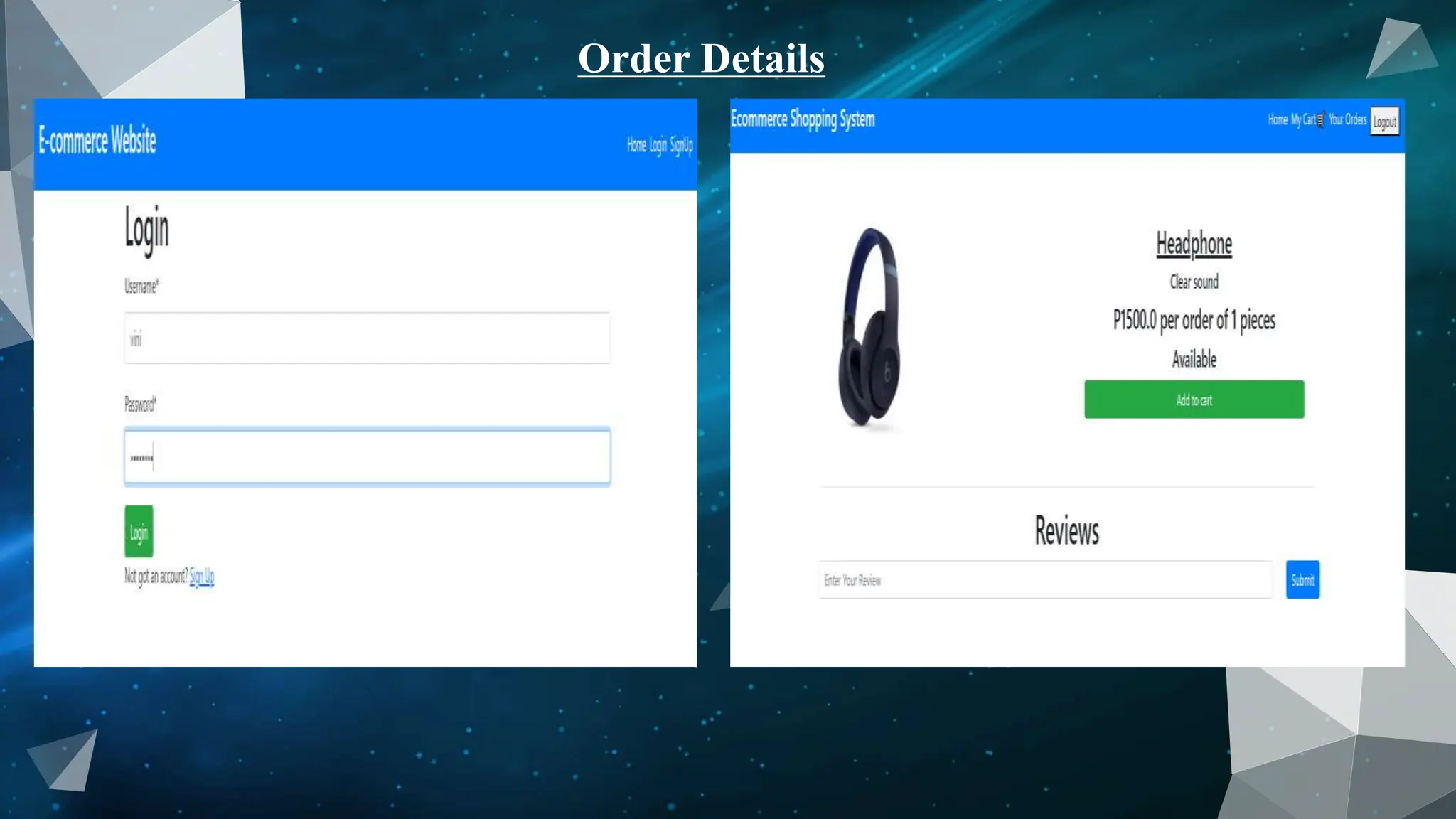 Order Details
 