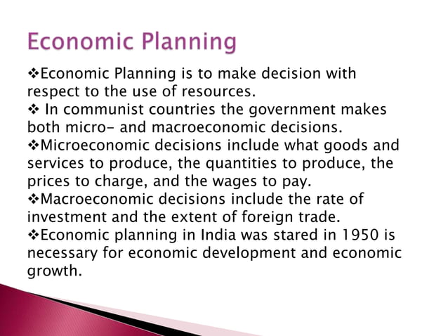 economic planing in India | PPTX