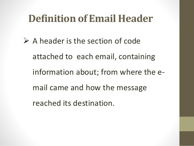 email header