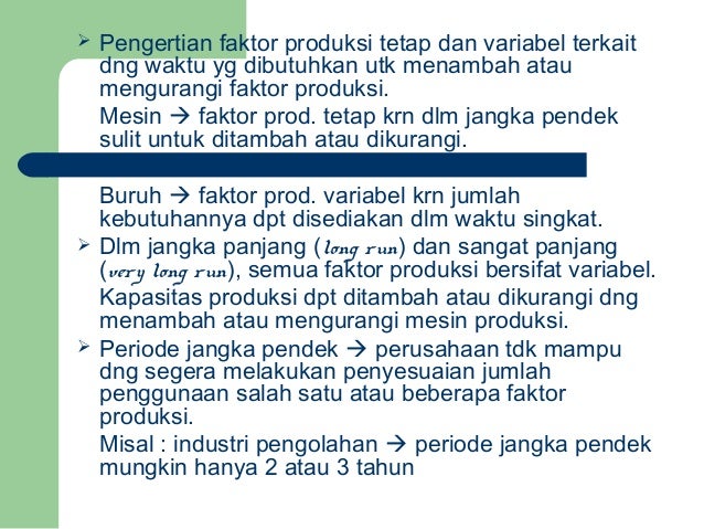 Teori Produksi Jangka Panjang