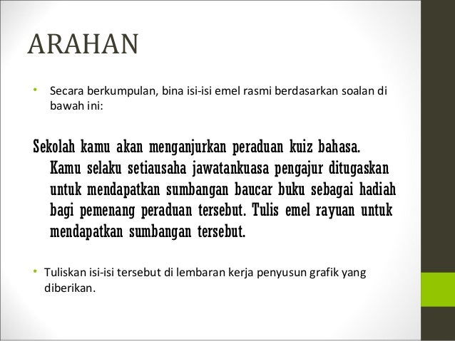 Contoh Email Tidak Rasmi Bahasa Melayu