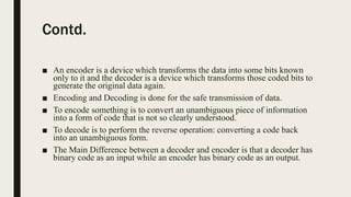 Encoders and decoders | PPTX