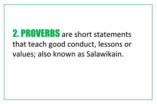 Guzik Proverbs Example PPT_English 7_Q1_W1-3 (Connecting to a Significant Past through ...