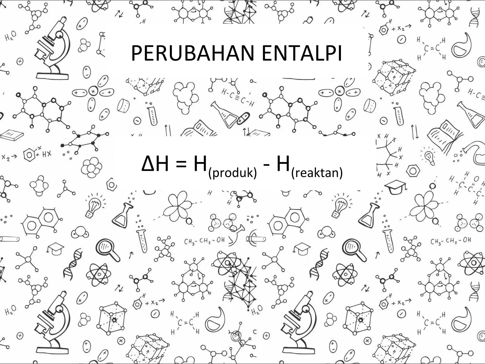 PERUBAHAN ENTALPI
ΔH = H(produk) - H(reaktan)