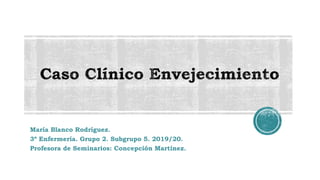 María Blanco Rodríguez.
3º Enfermería. Grupo 2. Subgrupo 5. 2019/20.
Profesora de Seminarios: Concepción Martínez.
 