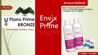 Kit anual R$350,00

Planos

BÔNUS INDICAÇÃO R$ 35,00.
5% DA ATIVAÇÃO MENSAL DE DIRETOS
E INDIRETOS ATÉ O 6º NÍVEL

Plano Prime
BRONZE
ATIVAÇÃO MENSAL R$ 70,00 (1 COMBO)

1 COMBO + KIT PRIME

 