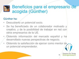El emprendedor recibe información y beca.Empresario hostEmprendedora12