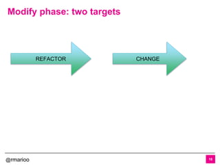 @rmarioo
Modify phase: two targets
18
REFACTOR CHANGE
 