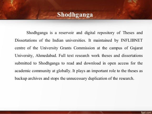 shodhganga dissertation in education