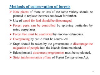 Timber Conservation Methods natural resources- water, air , food , organic and inorganic | PPTX
