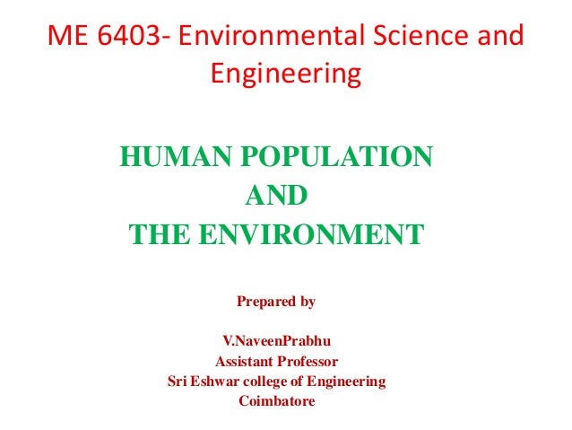 Human Population And The Environment Slide 1