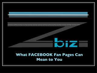What FACEBOOK Fan Pages Can Mean to You 