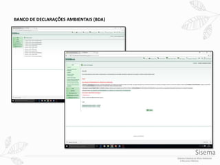 BANCO DE DECLARAÇÕES AMBIENTAIS (BDA)
 