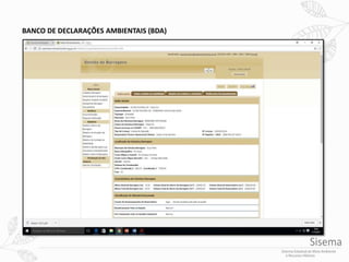BANCO DE DECLARAÇÕES AMBIENTAIS (BDA)
 