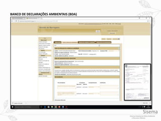 BANCO DE DECLARAÇÕES AMBIENTAIS (BDA)
 