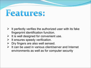 How fingerprint technology work | PPT