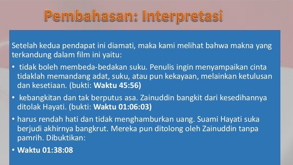 Tugas Bahasa Indonesia kelas XI Film Tenggelamnya Kapal