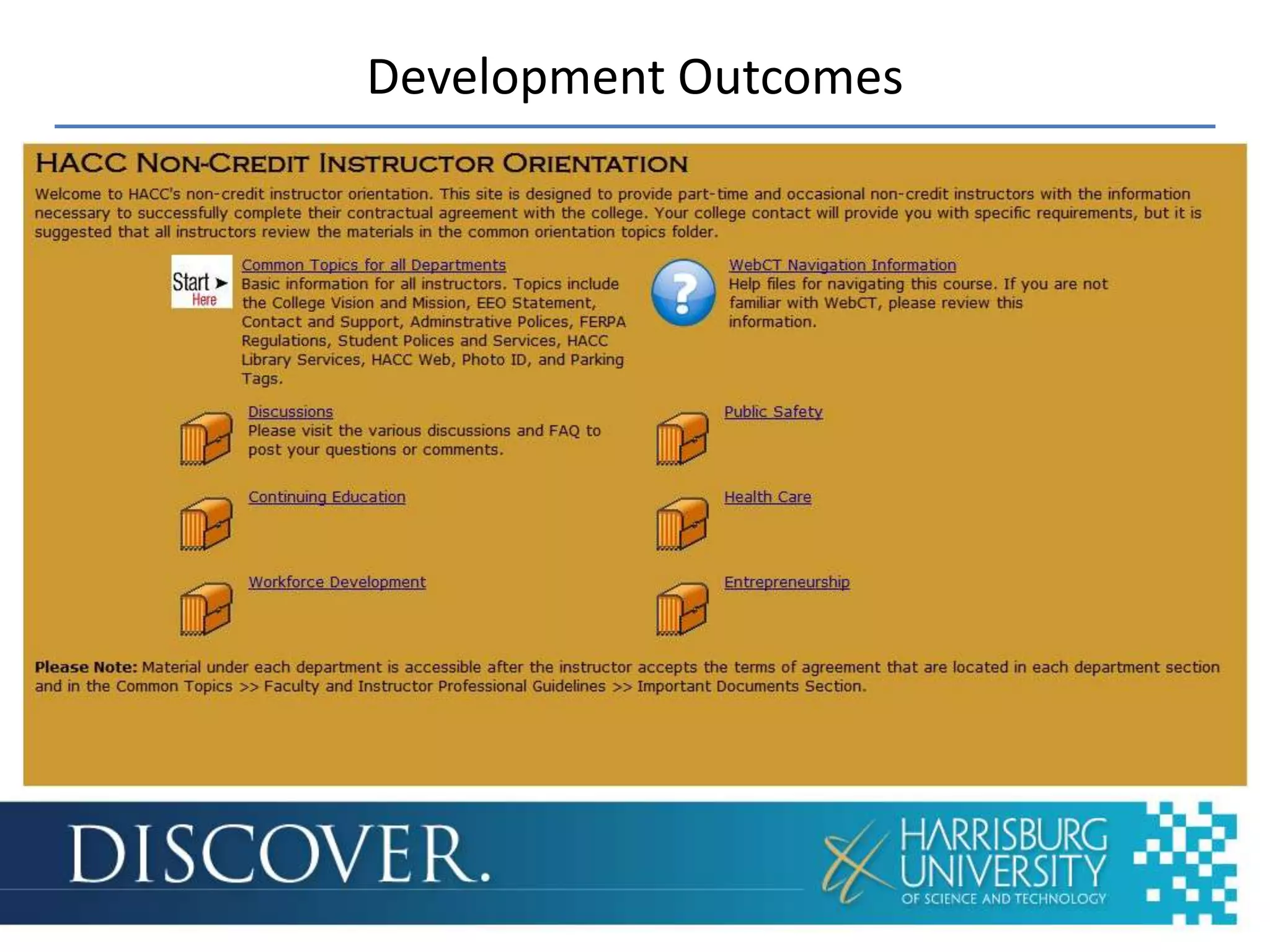 Development Outcomes
 