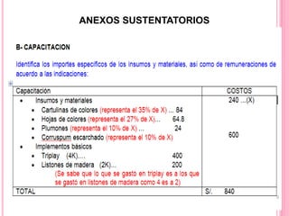 ANEXOS SUSTENTATORIOS
 